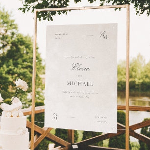 Minimalist Ivory Editorial Wedding Welcome Poster
