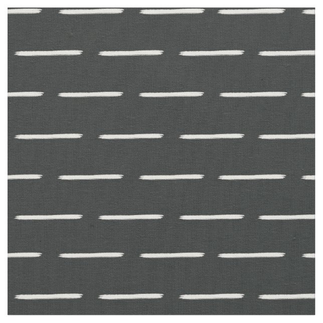 Minimalist Ivory Lines on Black Fabric (Close Up)