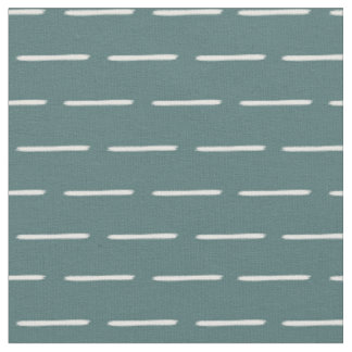 Minimalist Ivory Lines on Dark Gray Cyan Fabric