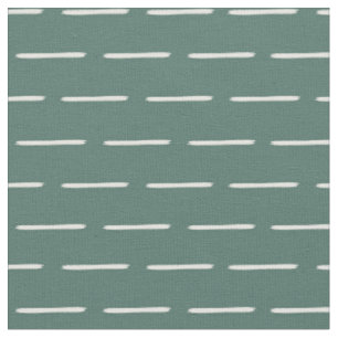 Minimalist Ivory Lines on Dark Gray Turquoise Fabric