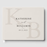 Minimalist Ivory Monogram Modern Wedding Guest Book<br><div class="desc">Minimalist personalised wedding guest book personalised with modern typography monogram initials in ivory colour design.</div>