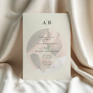 Minimalist Ivory Photo Wedding Invitation
