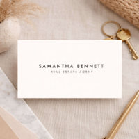 Minimalist Ivory Real Estate Agent Logo