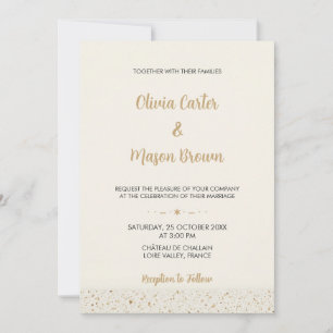 Minimalist Ivory Terrazzo Wedding Invitation