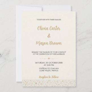 Minimalist Ivory Terrazzo Wedding Invitation
