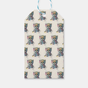 Minimalist Ivory Watercolor Leopard Pattern Gift Tags