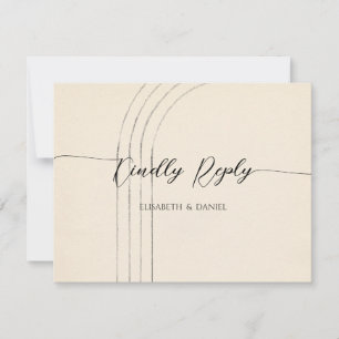 Minimalist ivory Wedding RSVP Card