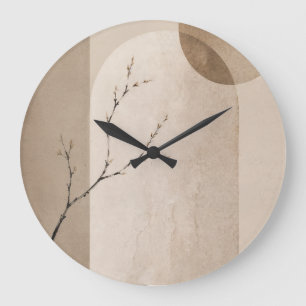 Minimalist Japandi Neutral Arch Branch Clock