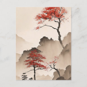Minimalist Japanese Coastline Postcard