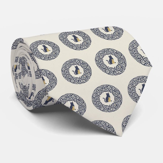 Minimalist Japanese Geometric Patterns Tie (Rolled)