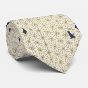 Minimalist Japanese Geometric Patterns Tie