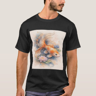 Minimalist Japanese Koi Fish Art – Zen Watercolo T-Shirt