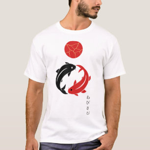 Minimalist Japanese Koi Fish Wabi Sabi Zen Art T-Shirt