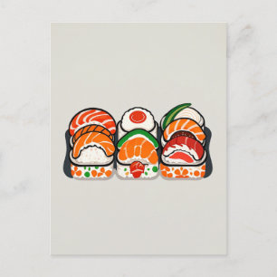minimalist Japanese sushi Postcard