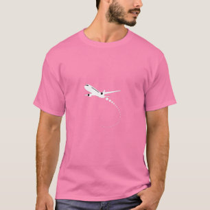 Minimalist Jet Aeroplane Flight Cartoon Graphic T- T-Shirt