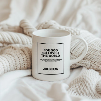 Minimalist John 3:16 Bible Verse Mug