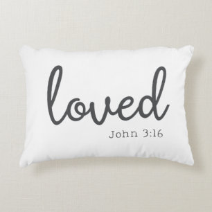 Minimalist John 3:16 love Decorative Cushion