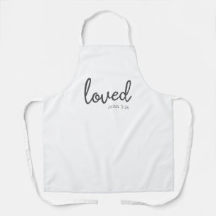 Minimalist John 3:16 loved Apron