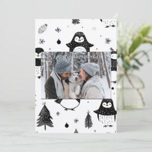 Minimalist Joy Greeting Family Christmas Holiday  Card