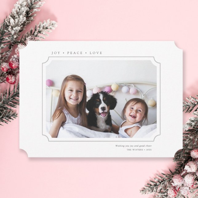 Minimalist Joy Peace Love Christmas Photo Holiday Card (Creator Uploaded)