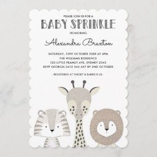 Minimalist Jungle Safari Baby Sprinkle Invitation