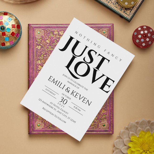 Minimalist Just Love Wedding Invitation (Creator Uploaded)