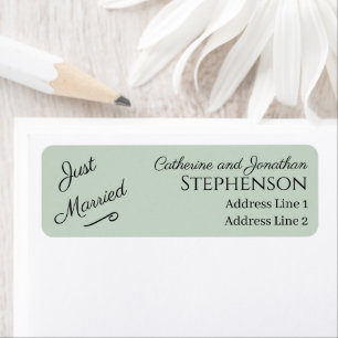 Minimalist Just Married Return Address Labels