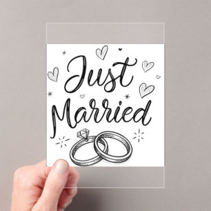 Minimalist Just Married Wedding Invitation