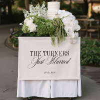 Minimalist Just Married Wedding Sign Vinil Banner