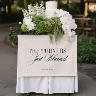 Minimalist Just Married Wedding Sign Vinil Banner