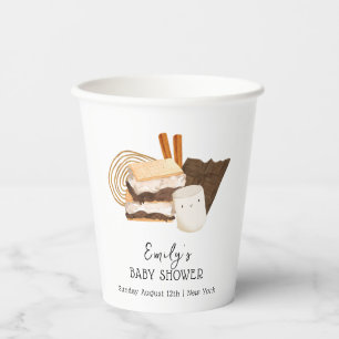 Minimalist Kawaii S'more Love & Fun Baby Shower Paper Cups