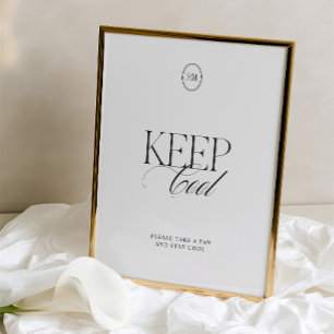 Minimalist Keep Cool Fan Wedding Sign