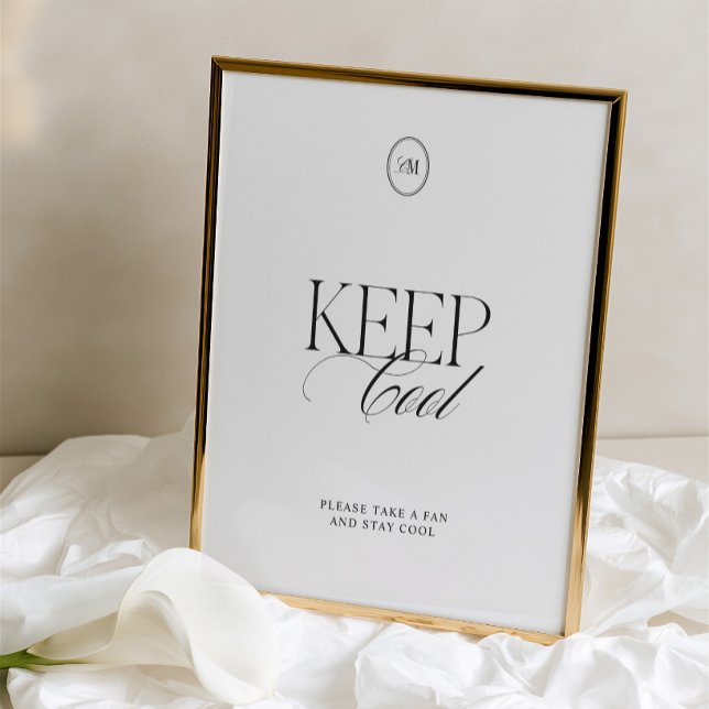 Minimalist Keep Cool Fan Wedding Sign (Minimalist Keep Cool Fan Wedding Sign)