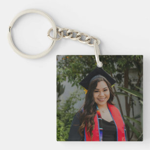 Minimalist Keepsake Graduate Photo Key Ring