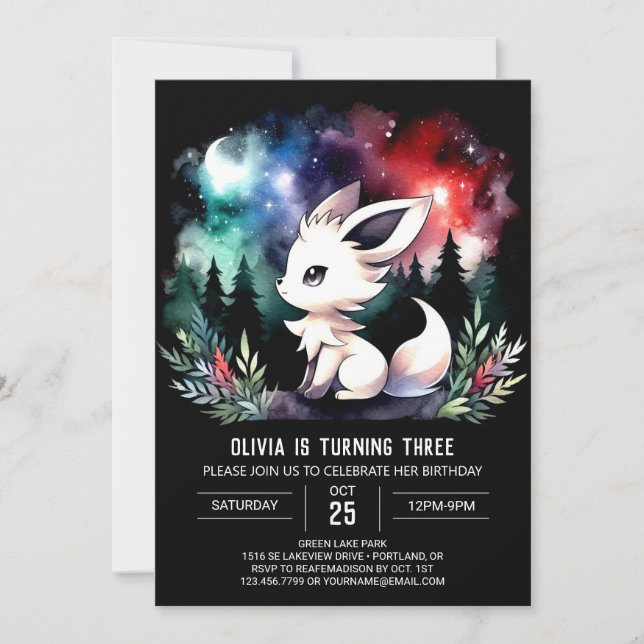 Minimalist Kids Wolf Birthday  Invitation (Front)