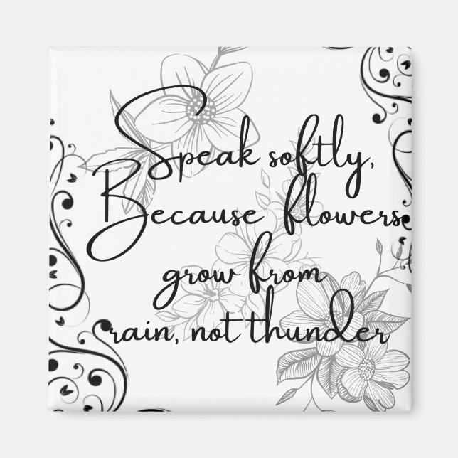 MINIMALIST KINDNESS QUOTE -BOTANICAL INSPIRATIONAL MAGNET (Front)
