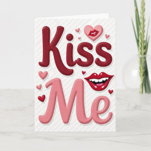 Minimalist Kiss Me Valentine Card