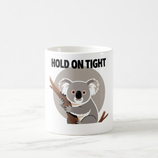 Minimalist Koala "Hold On Tight" Coffee Mug
