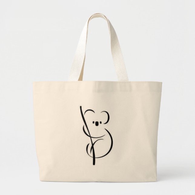 Minimalist Koala Large Tote Bag (Front)