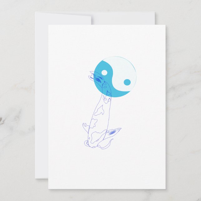 Minimalist Koi Fish design Greeting Card (Front)