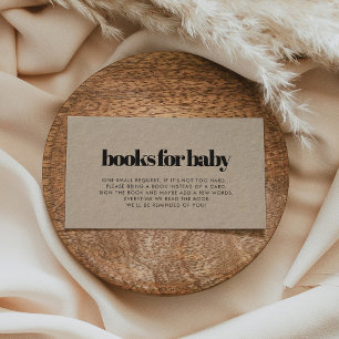 Minimalist kraft baby shower book request card