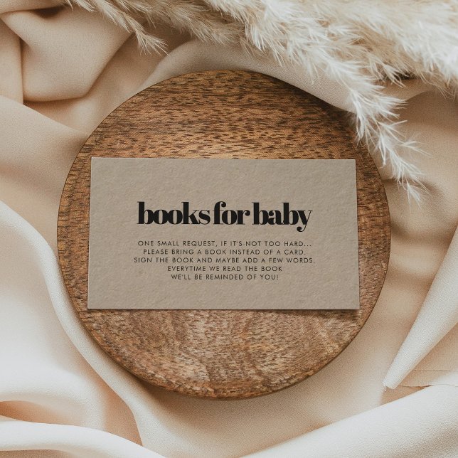 Minimalist kraft baby shower book request card (Creator Uploaded)