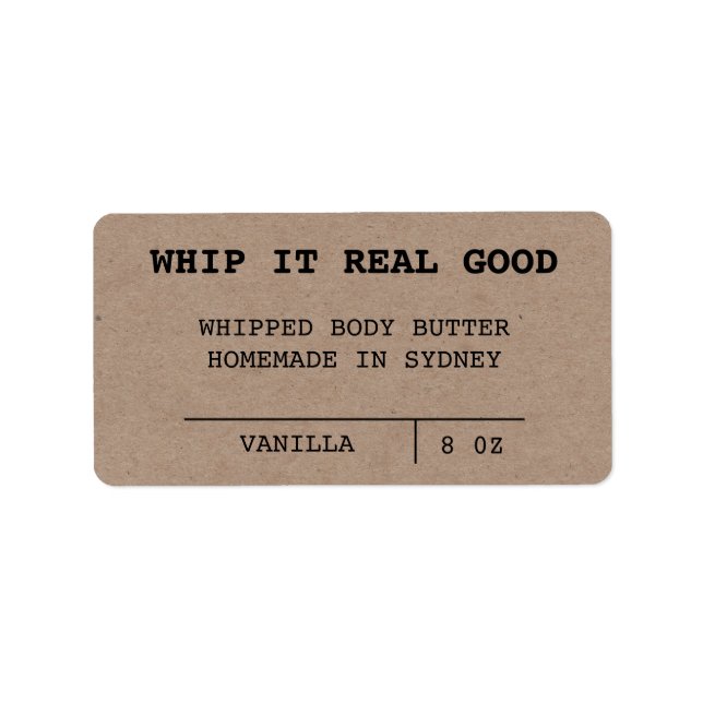 Minimalist Kraft Body Butter Labels (Front)