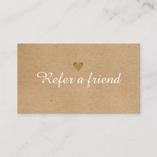 Minimalist Kraft Modern Loyalty Referral Card (Front)