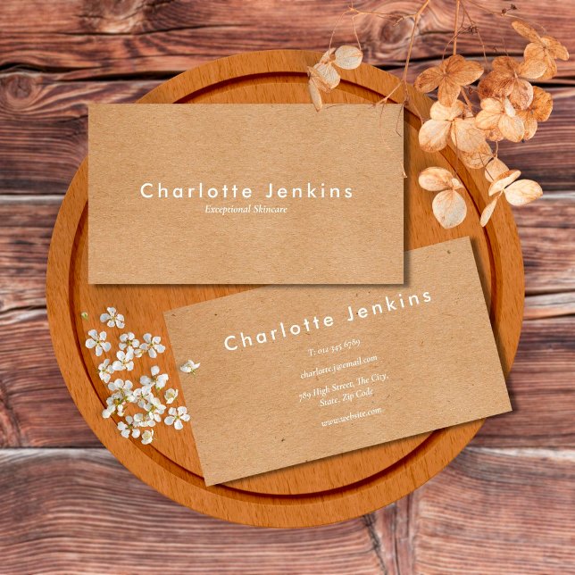 Minimalist Kraft Modern Professional Business Card (Creator Uploaded)