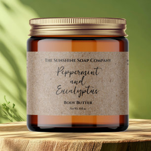 Minimalist Kraft Paper Style Cosmetics Jar Label