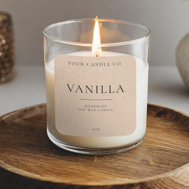 Minimalist Kraft Personalised Candle Label (Creator Uploaded)
