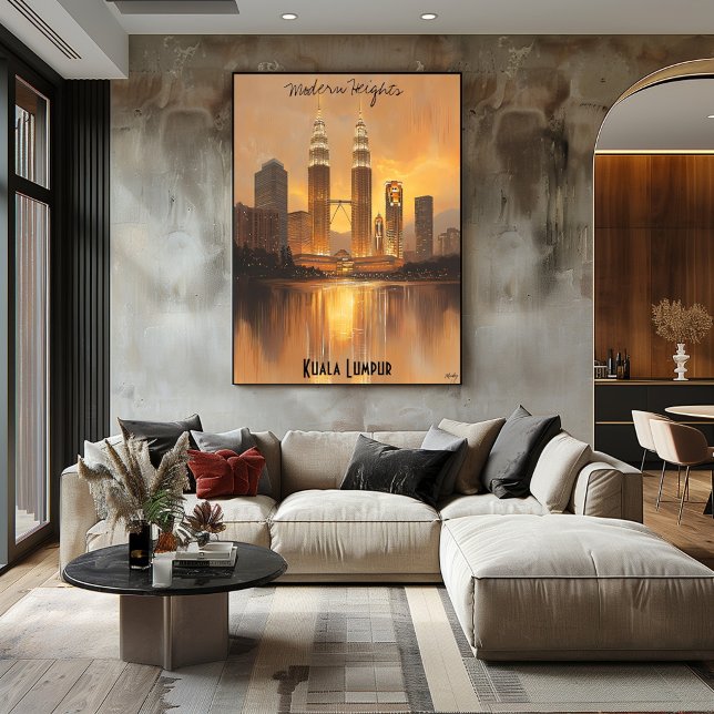 Minimalist Kuala Lumpur Skyline – Soft Tone Art Poster (Creator Uploaded)