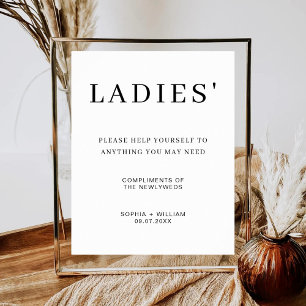 Minimalist Ladies Freshen Up Wedding Bathroom Poster