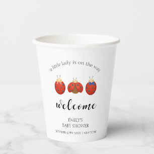 Minimalist Ladybug Family Baby Shower Welcome  Paper Cups